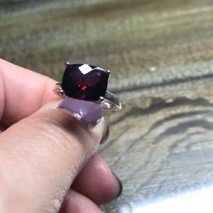 Sterling silver garnet ring